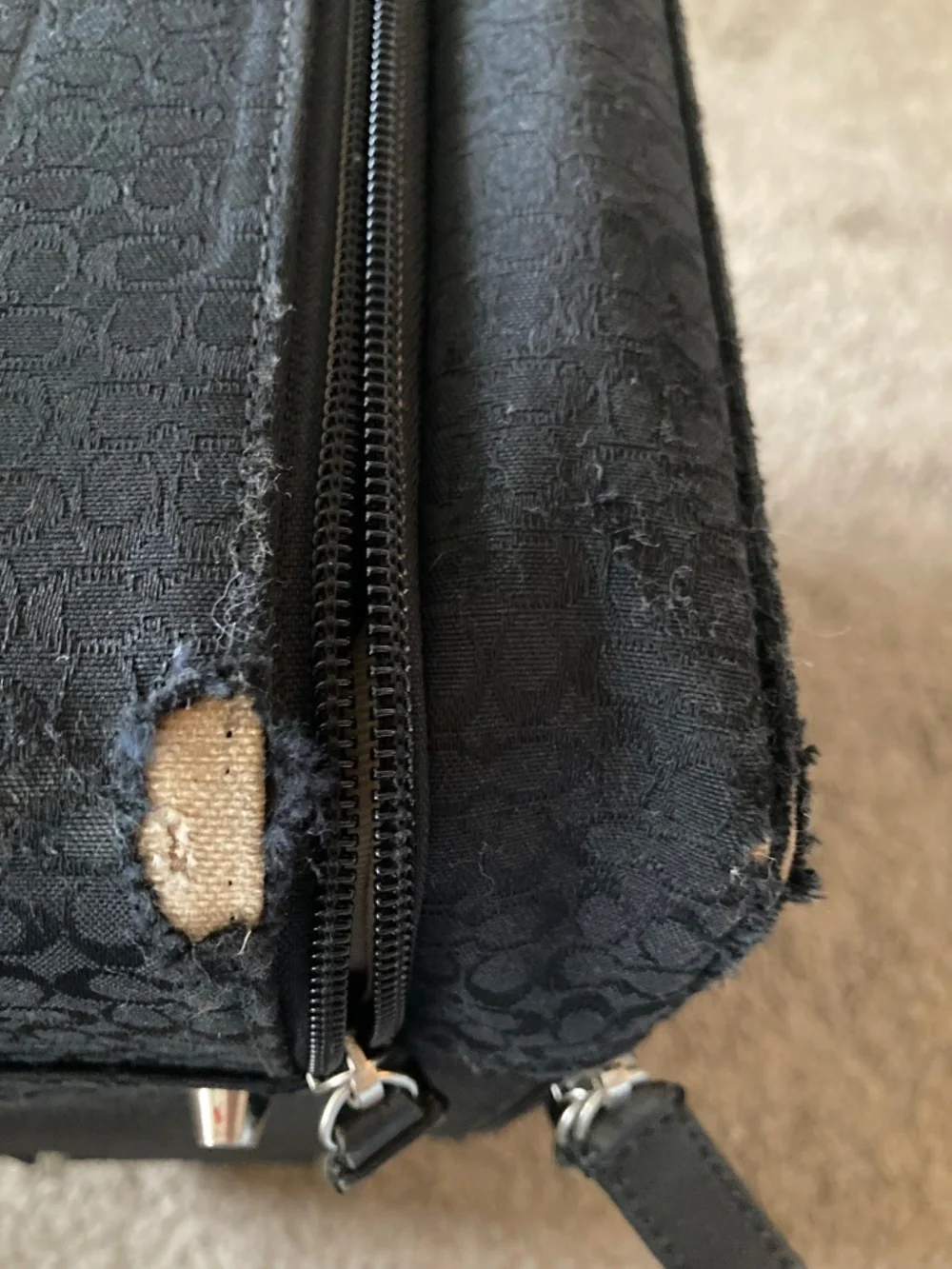 Vintage Coach Carry On Luggage Black